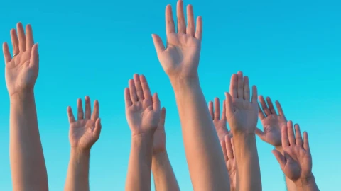 Stock Video Hands Held Up Against A Blue Sky Animated Wallpaper - Free Live Wallpaper