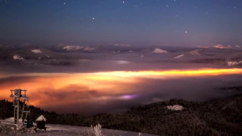 Stock Video Landscape With Illuminated Clouds At Night Animated Wallpaper - Free Live Wallpaper