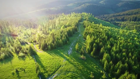 Stock Video Landscape Of A Mountainous Valley At Sunrise Animated Wallpaper - Free Live Wallpaper
