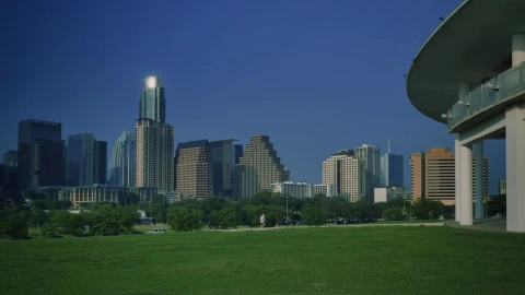 Stock Video Landscape Of A Meadow Surrounded By Trees And Buildings Animated Wallpaper - Free Live Wallpaper
