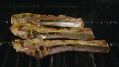 Stock Video Lamb Chops Fired On A Grill Animated Wallpaper - Free Live Wallpaper