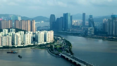 Stock Video Lake Surrounded By A Large City From Above Animated Wallpaper - Free Live Wallpaper