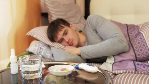 Stock Video Man In Bed With A High Temperature Animated Wallpaper - Free Live Wallpaper