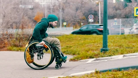 Stock Video Man In A Wheelchair Attempt To Pass The Ramp Animated Wallpaper - Free Live Wallpaper