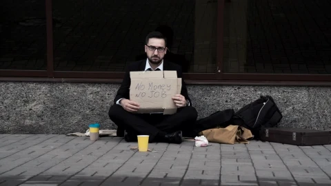 Stock Video Man In A Suit Begging On The Street Animated Wallpaper - Free Live Wallpaper