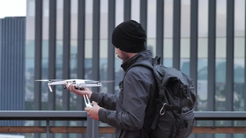Stock Video Man Holding A Drone Animated Wallpaper - Free Live Wallpaper
