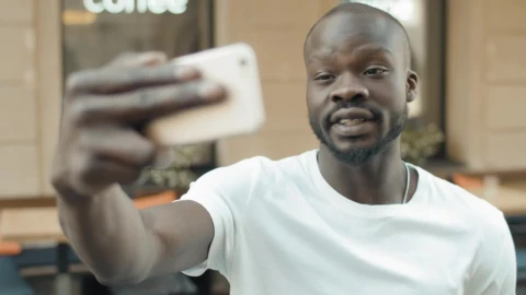 Stock Video Man Gets Emotional On Mobile Video Call Animated Wallpaper - Free Live Wallpaper
