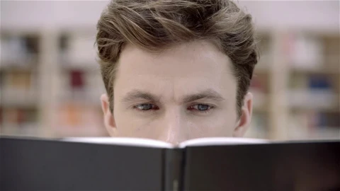 Stock Video Man Eyes Reading A Book Animated Wallpaper - Free Live Wallpaper