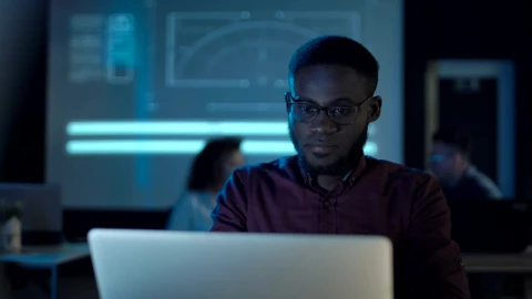 Stock Video Man Drinking Coffee In Front Of The Computer Animated Wallpaper - Free Live Wallpaper