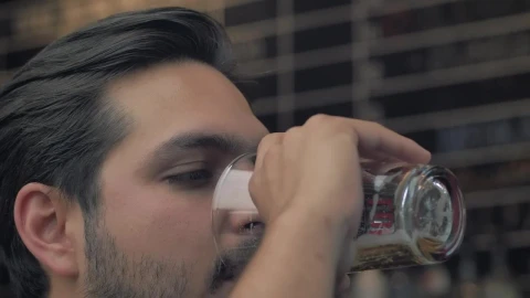 Stock Video Man Drinking Beer From A Glass Animated Wallpaper - Free Live Wallpaper