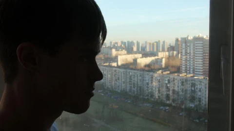 Stock Video Man Drinking Alcohol By The Window Animated Wallpaper - Free Live Wallpaper