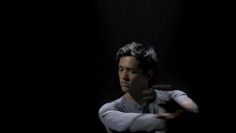 Stock Video Man Dancing Contemporary In The Dark Animated Wallpaper - Free Live Wallpaper