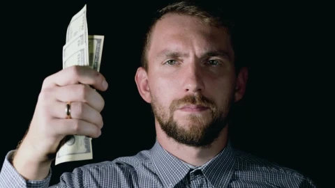 Stock Video Man Crumples Dollar Bills And Throws Them Away Animated Wallpaper - Free Live Wallpaper