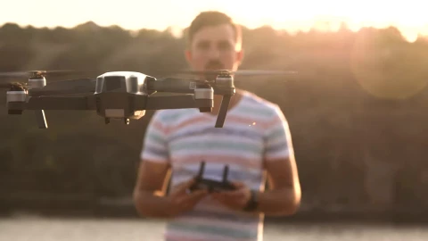 Stock Video Man Controlling Drone With With Remote Controller Animated Wallpaper - Free Live Wallpaper