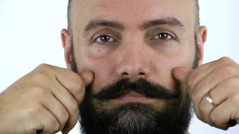 Stock Video Man Combing His Mustache Animated Wallpaper - Free Live Wallpaper