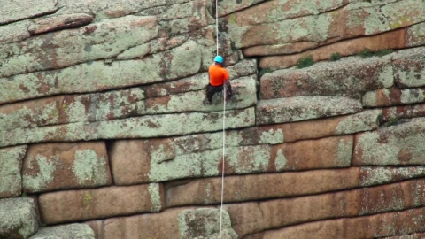 Stock Video Man Climbing Down A Rock Animated Wallpaper - Free Live Wallpaper