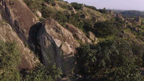 Stock Video Man Climbing A Mountain Seen From Above Animated Wallpaper - Free Live Wallpaper
