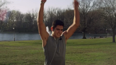 Stock Video Man Cheering After A Run Animated Wallpaper - Free Live Wallpaper
