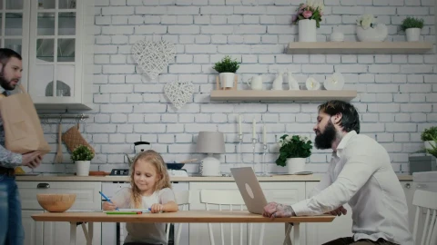 Stock Video Man Brings Bag Of Food To The Table At Home Animated Wallpaper - Free Live Wallpaper