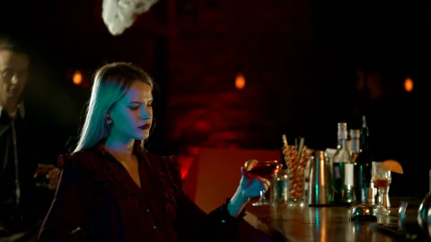 Stock Video Man Approaches To Chat With A Woman In A Bar Animated Wallpaper - Free Live Wallpaper