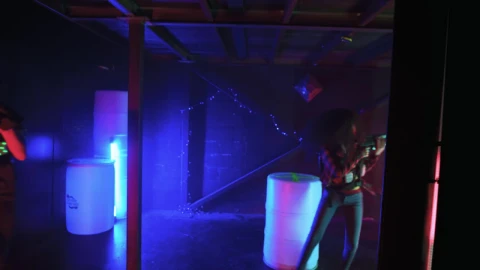 Stock Video Man And Woman Playing Laser Tag Animated Wallpaper - Free Live Wallpaper