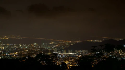 Stock Video Malaysia Penang Cityscape At Night Animated Wallpaper - Free Live Wallpaper