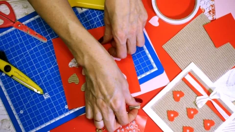 Stock Video Making A St Valentines Card With Paper Cuts Animated Wallpaper - Free Live Wallpaper
