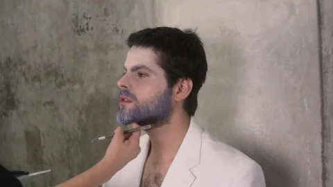 Stock Video Make Up Artist Making Up A Man With Winter Style Animated Wallpaper - Free Live Wallpaper