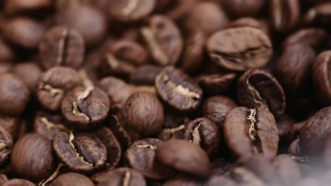 Stock Video Macro Shot Of Roasted Coffee Beans Moving Animated Wallpaper - Free Live Wallpaper
