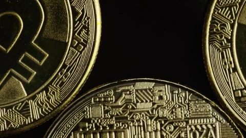 Stock Video Macro Close Up Of Bitcoin Coins Animated Wallpaper - Free Live Wallpaper