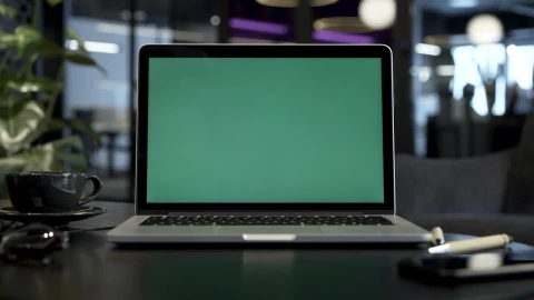 Stock Video Macbook With A Green Screen At The Office Animated Wallpaper - Free Live Wallpaper