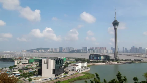 Stock Video Macau Tower And The Cityscape Animated Wallpaper - Free Live Wallpaper