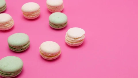 Stock Video Macaroons On A Pink Cloth Animated Wallpaper - Free Live Wallpaper