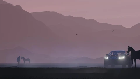 Stock Video Luxury Off Road Vehicle In A Foggy Field Animated Wallpaper - Free Live Wallpaper