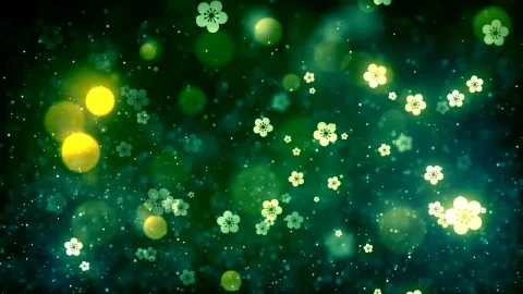 Stock Video Luminous Flowers And Glitter Background Animated Wallpaper - Free Live Wallpaper