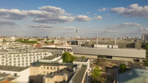 Stock Video Low Flight Over The Rooftops Of Berlins Buildings Animated Wallpaper - Free Live Wallpaper