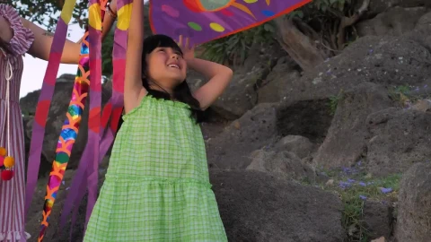 Stock Video Loving Mother Playing With Her Daughter And A Kite Animated Wallpaper - Free Live Wallpaper