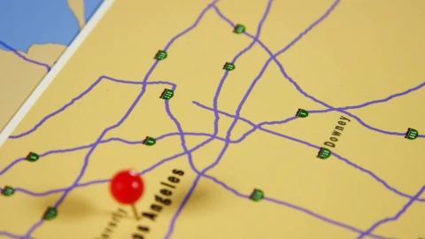 Stock Video Los Angeles Pinned On A Map Animated Wallpaper - Free Live Wallpaper