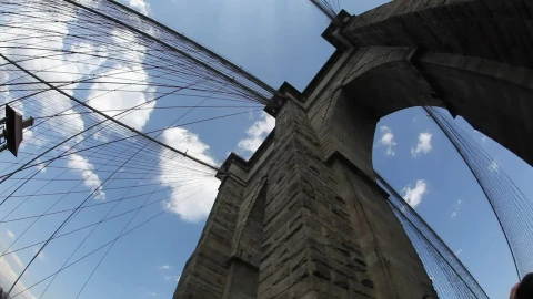 Stock Video Looking Up On The Brooklyn Bridge Animated Wallpaper - Free Live Wallpaper