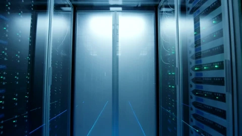 Stock Video Long Server Rack Hallway Animated Wallpaper - Free Live Wallpaper