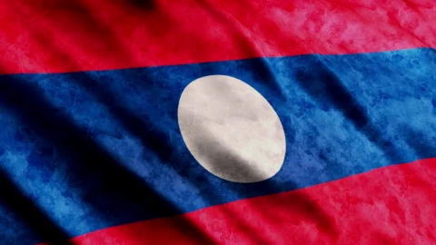 Stock Video Laos Waving Flag In D Render Animated Wallpaper - Free Live Wallpaper