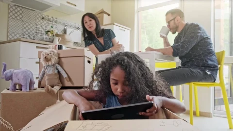 Stock Video Mother Calls Her Daughter Entertained On A Table Animated Wallpaper - Free Live Wallpaper