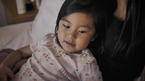 Stock Video Mother And Her Daughter Reading Before Going To Slee Animated Wallpaper - Free Live Wallpaper