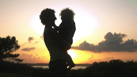 Stock Video Mother And Daughter At Sunse Animated Wallpaper - Free Live Wallpaper