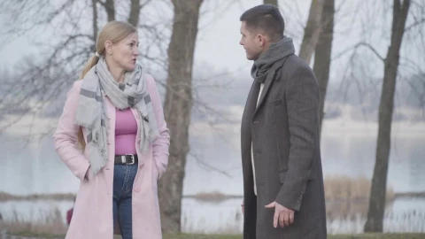 Stock Video Mother And Adult Son Quarrel On Cold Day In Par Animated Wallpaper - Free Live Wallpaper