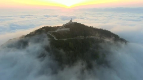 Stock Video Mosque In The Top Of A Cloudy Mountai Animated Wallpaper - Free Live Wallpaper