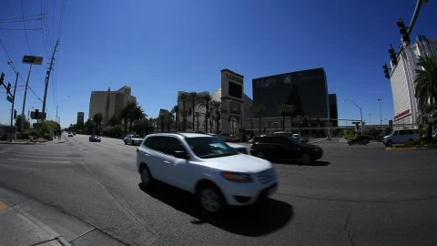 Stock Video Morning Traffic In Las Vega Animated Wallpaper - Free Live Wallpaper
