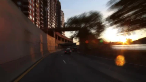 Stock Video Morning Drive Across The Cit Animated Wallpaper - Free Live Wallpaper