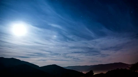 Stock Video Moon Behind A Cloudy Sky At Nigh Animated Wallpaper - Free Live Wallpaper