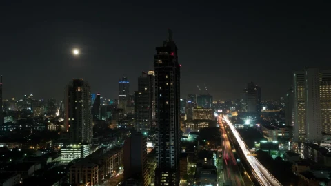 Stock Video Moon Above Bangko Animated Wallpaper - Free Live Wallpaper